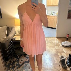 Revolve pink halter dress